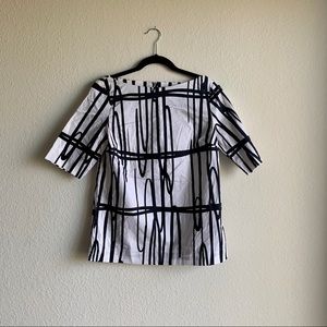 Boatneck Abstract Blouse